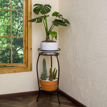 Load image into Gallery viewer, Rustproof 2 Pack Metal Planter Stands - Minimalist Design for Indoors &amp; Outdoors