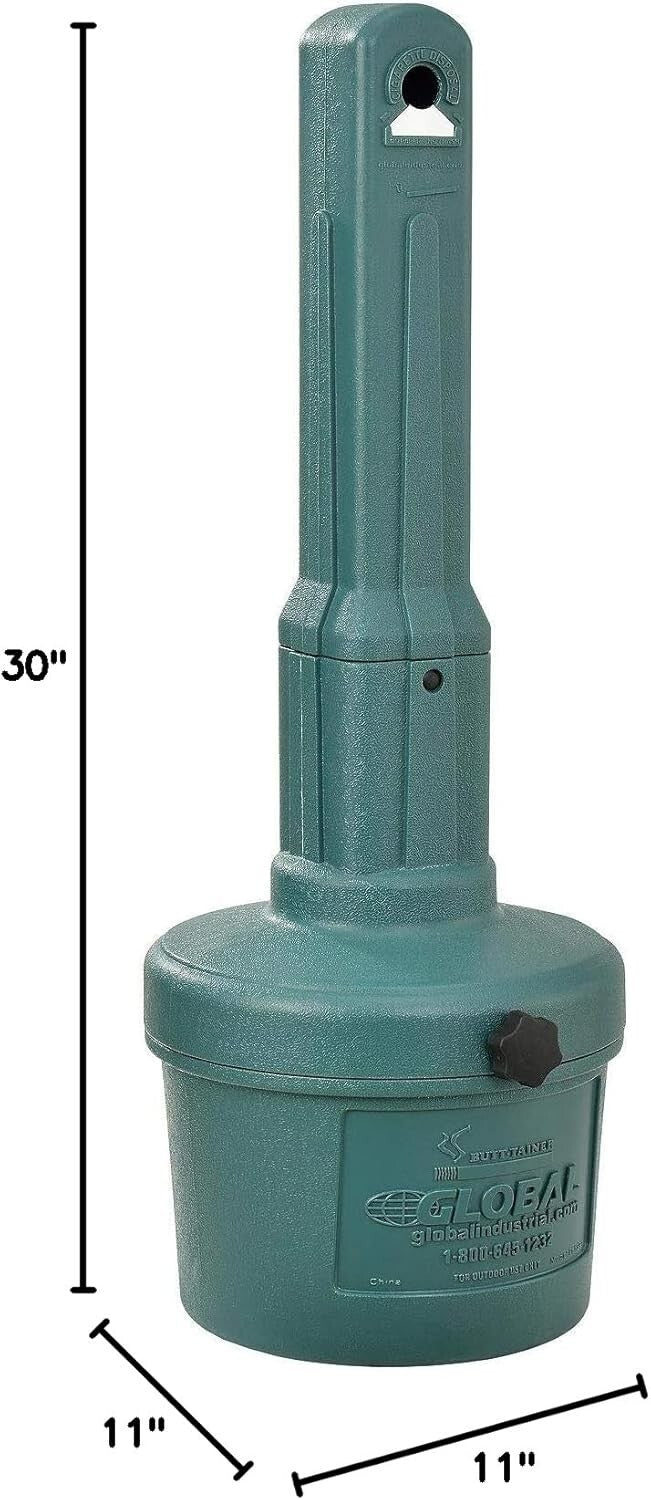 Durable Round Outdoor Cigarette Ashtray - Weather-Resistant & Fire-Safe Design