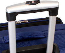 Load image into Gallery viewer, Blue 21-Inch Expandable Carry-On Luggage with Multi-Directional Spinner Wheels