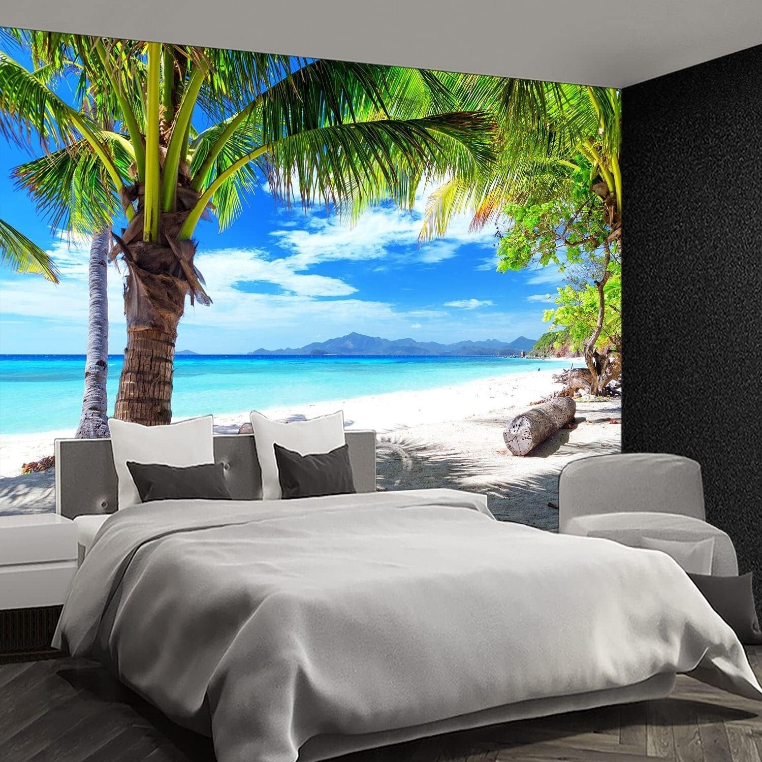 Extra Large Beach Mural - Coastal Ocean Wallpaper 151"x105" for Elegant Spaces
