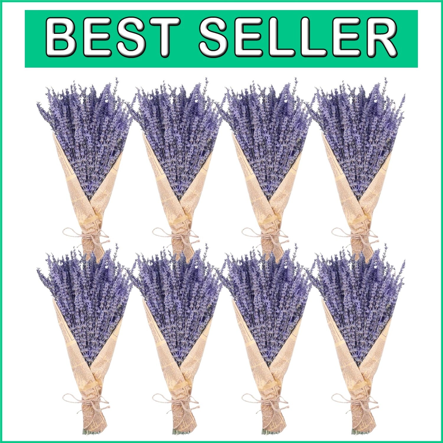 8 Bundles of 16" Dried Lavender Flowers - Perfect for Cozy Home Arrangements