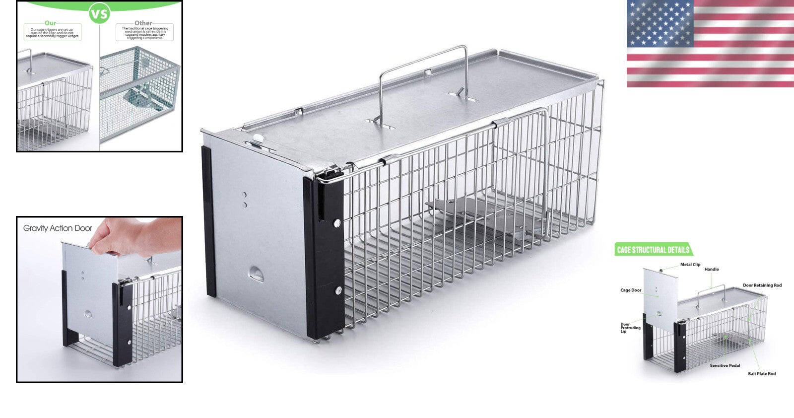 Ultra Sensitive Heavy-Duty Trap for Capturing Squirrels & Small Rodents - 16.3"