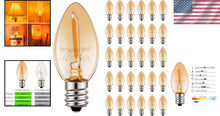Load image into Gallery viewer, 30 Amber LED Night Light Bulbs, E12 Base &amp; 360° Illumination – Warm 2200K Glow