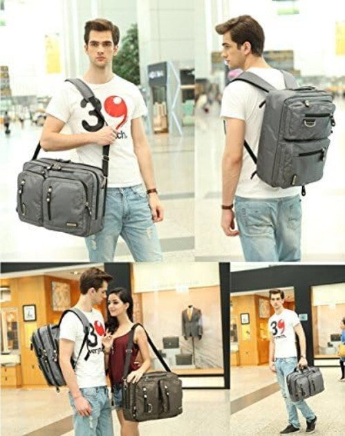Versatile 18.4 Inch Convertible Laptop Briefcase Backpack & Messenger Bag