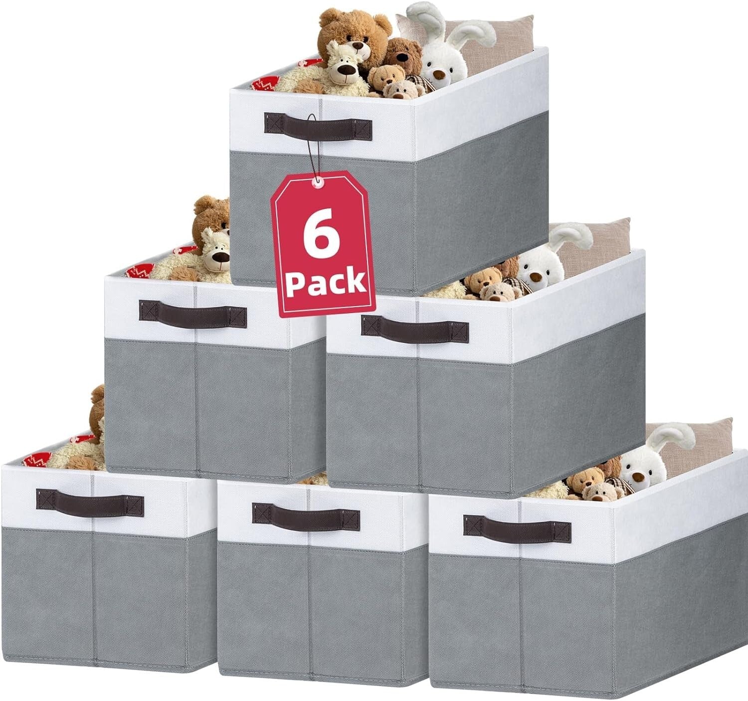 Elegant 6-Pack Extra Large Closet Storage Bins - Perfect for Organized Living