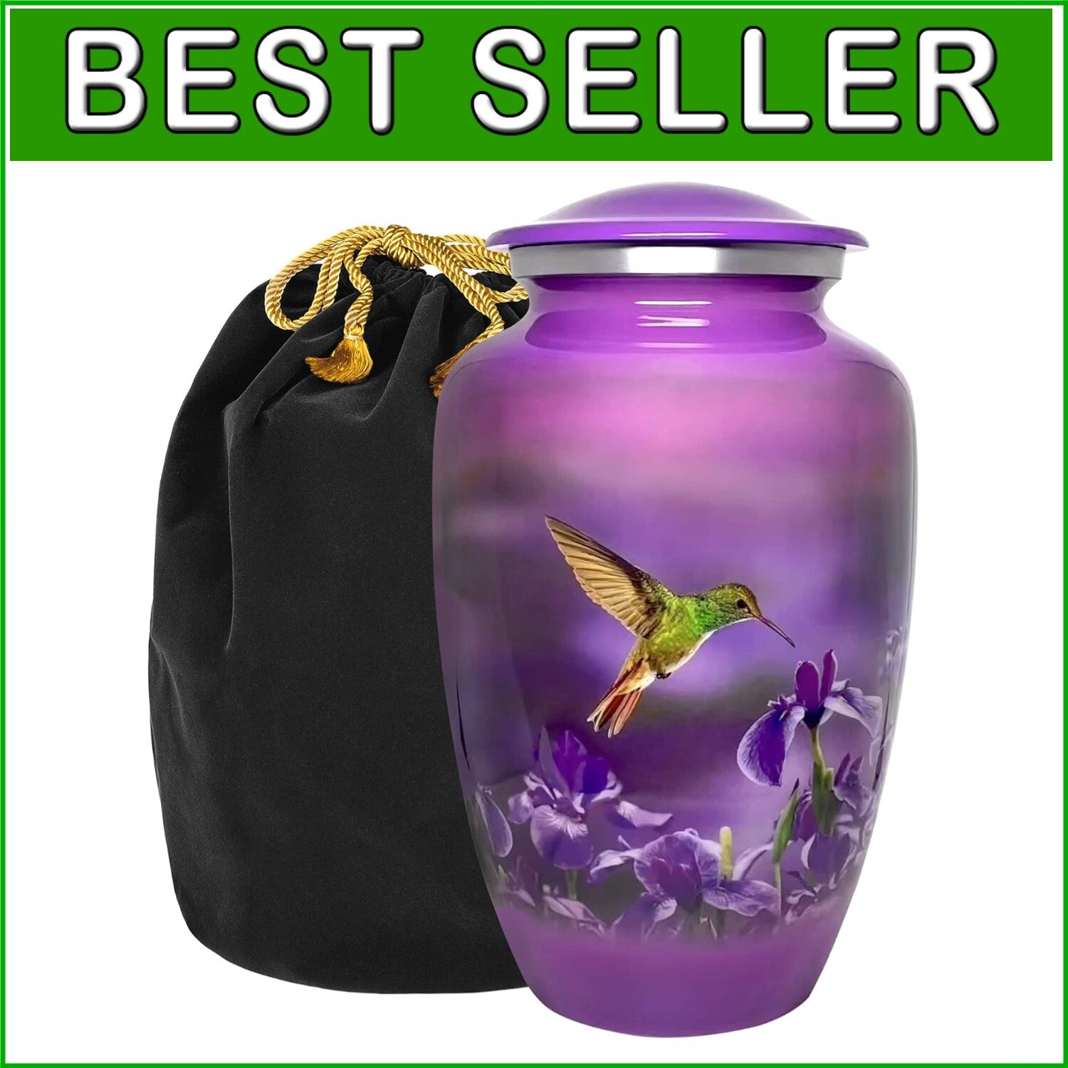Elegant Hummingbird Cremation Urn for Adult Ashes - Large 200 lbs Capacity