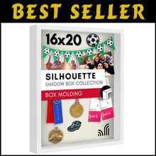 Load image into Gallery viewer, Elegant 16x20 Shadow Box Frame - Tabletop &amp; Wall Display, White Felt Back