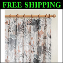 Load image into Gallery viewer, Soft Linen Blend Floral Curtains - 84 Inch Pinch Pleat for Dining &amp; Living Rooms