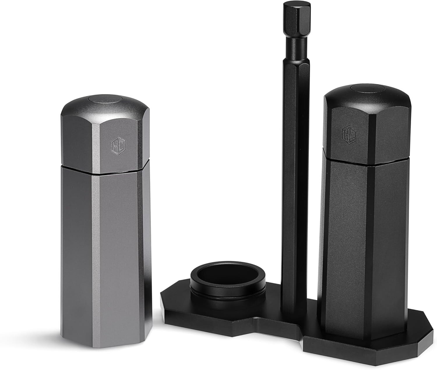 Premium Stainless Steel Salt and Pepper Mill Set with Adjustable Burr Grinder