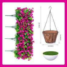 Load image into Gallery viewer, Colorful Faux Silk Hanging Flower Basket - Perfect for Year-Round Outdoor Charm