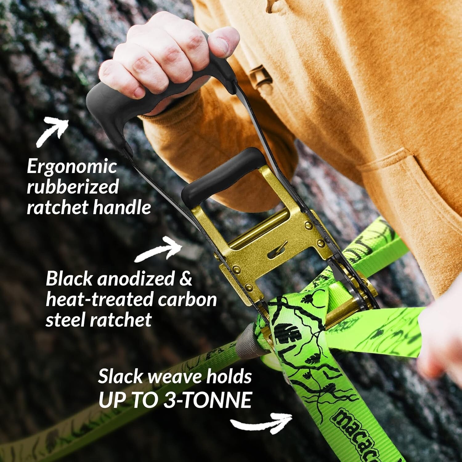 52ft Beginner-Friendly Slackline Kit with Training Line & Tree Protectors