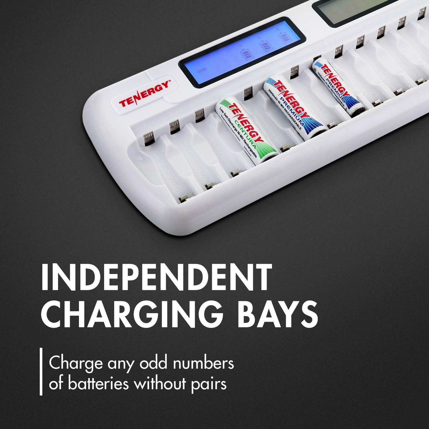 Effortless 16-Bay AA/AAA Battery Charger with LCD Status - Home & Travel Ready