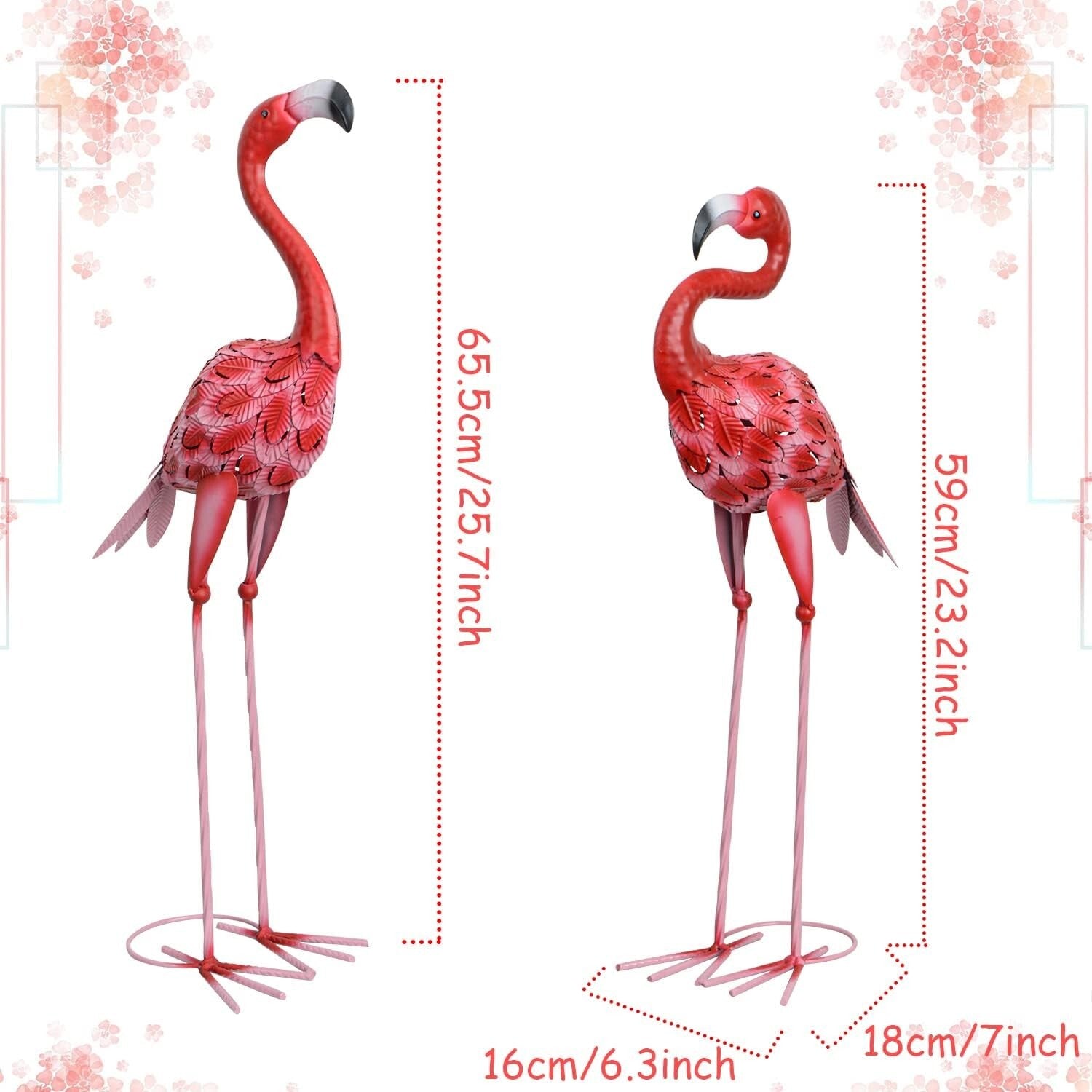 Charming 2-Pack Flamingo Statues – Easy Assembly & Weather-Resistant Design