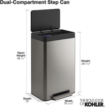 Load image into Gallery viewer, Fingerprint-Resistant 11 Gallon Trash Can - Step-On Foot Pedal and Liner Bins