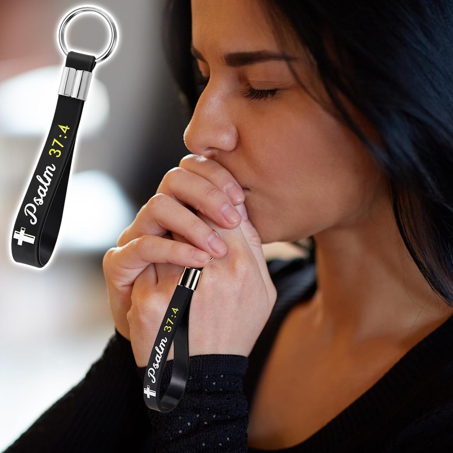 Soft Silicone Bible Verse Keychains - 24 Pack Inspirational Gift for Fathers Day