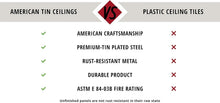 Load image into Gallery viewer, Sustainable 5 Pack 24 Inch Tin Ceiling Panels for Kitchens - Easy Installation