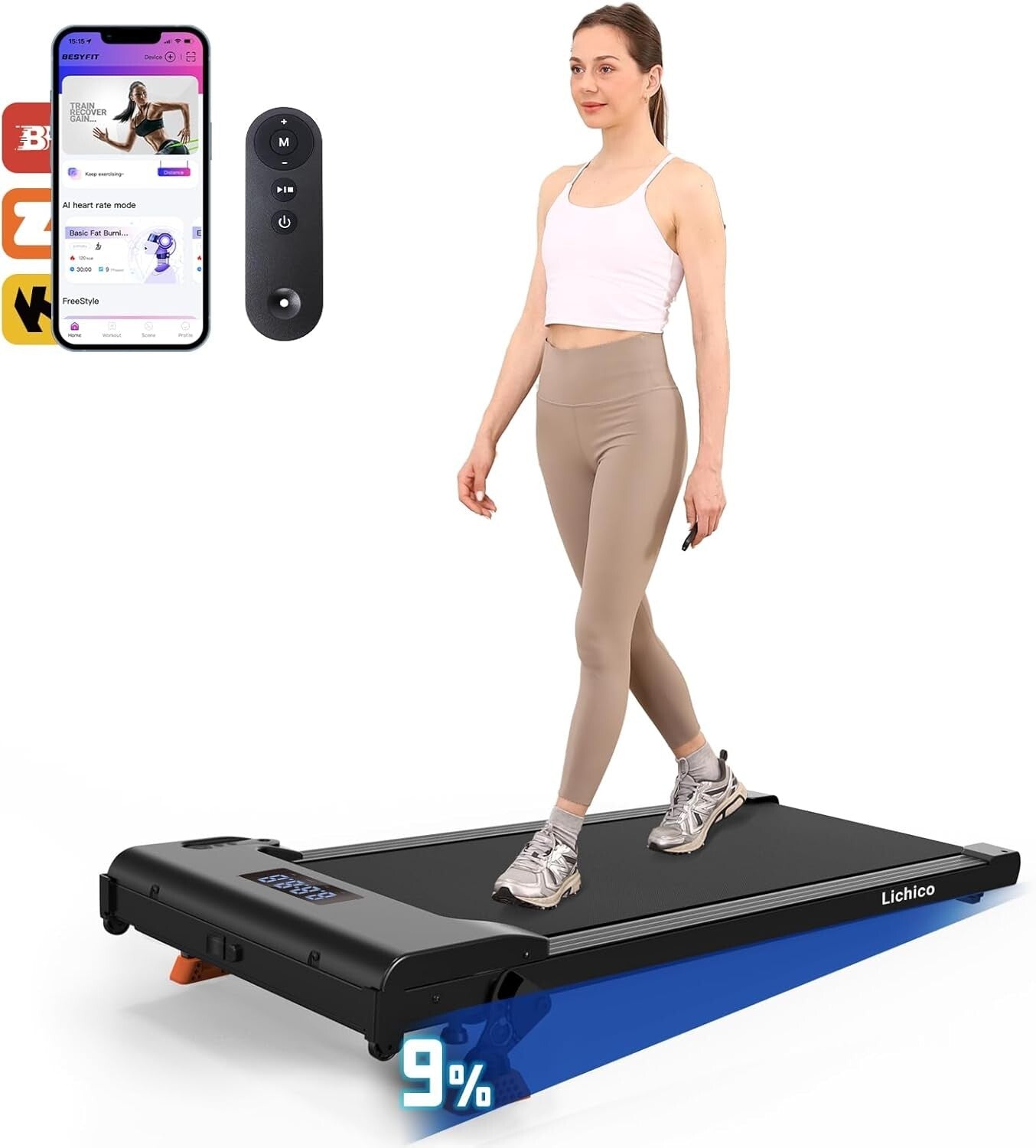 Lightweight Under Desk Treadmill with Advanced Shock Absorption - 265 lbs Max