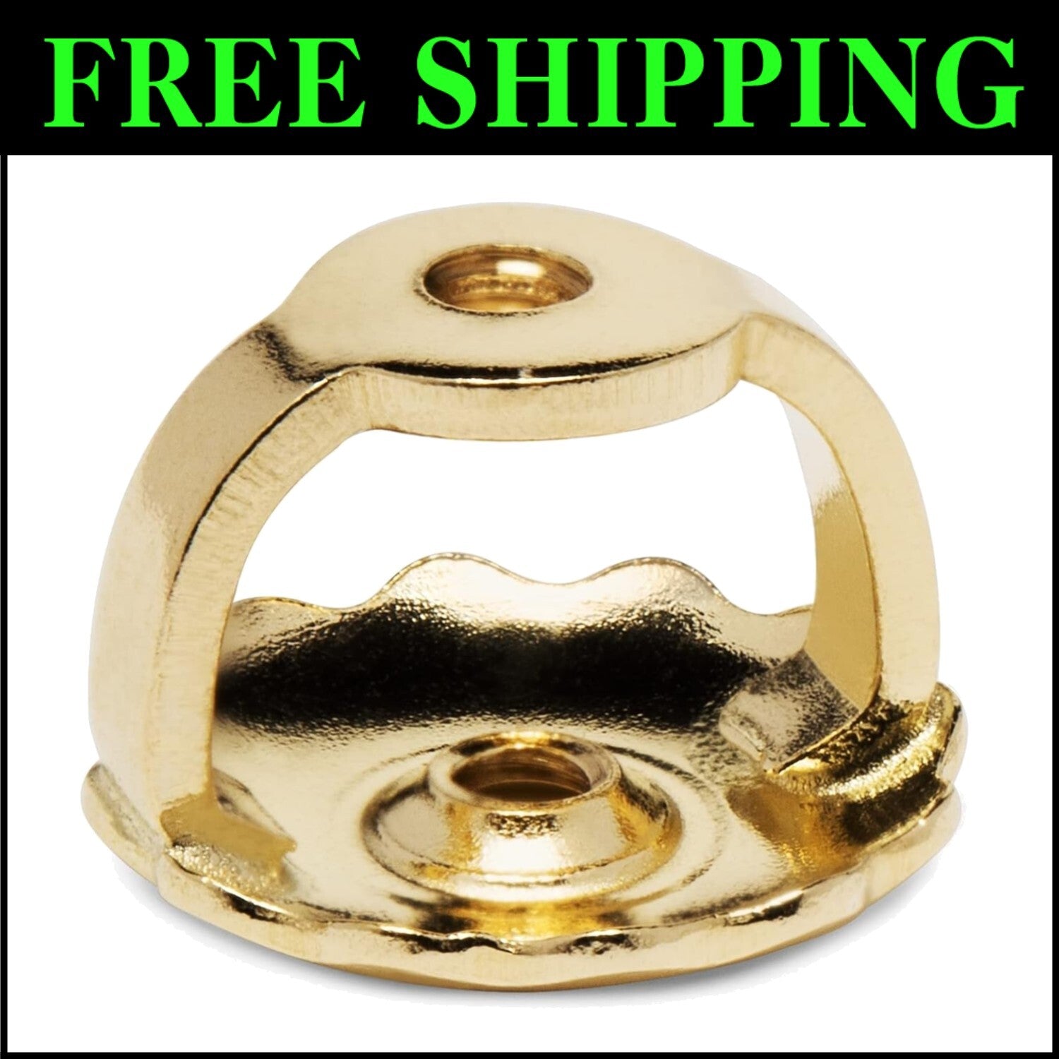 Threaded 14K Yellow Gold Earring Back, Polished & Skin-Safe - 0.040" Post