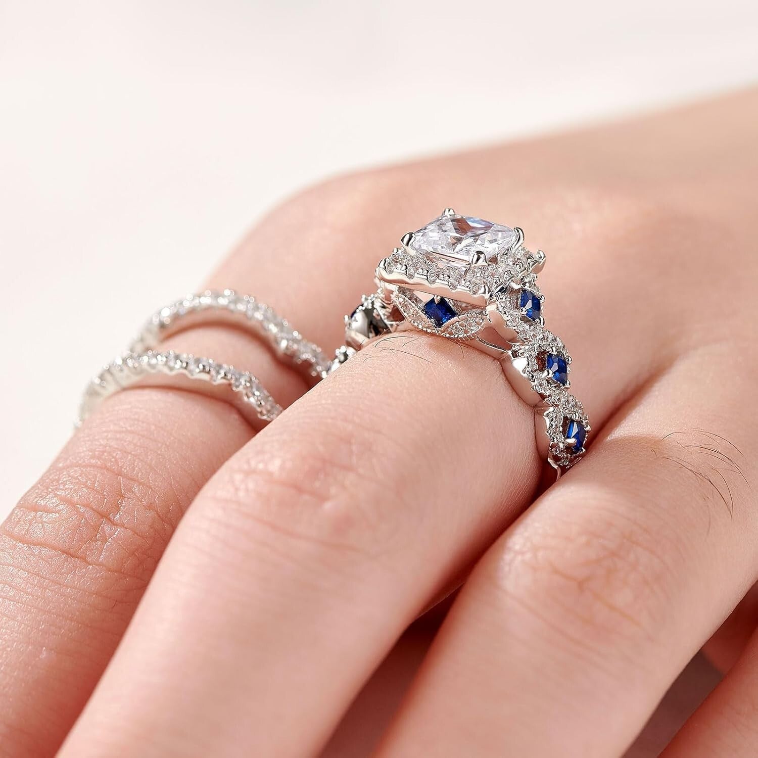 Elegant Wedding Rings Set for Couples - 925 Sterling Silver & Tungsten Bands