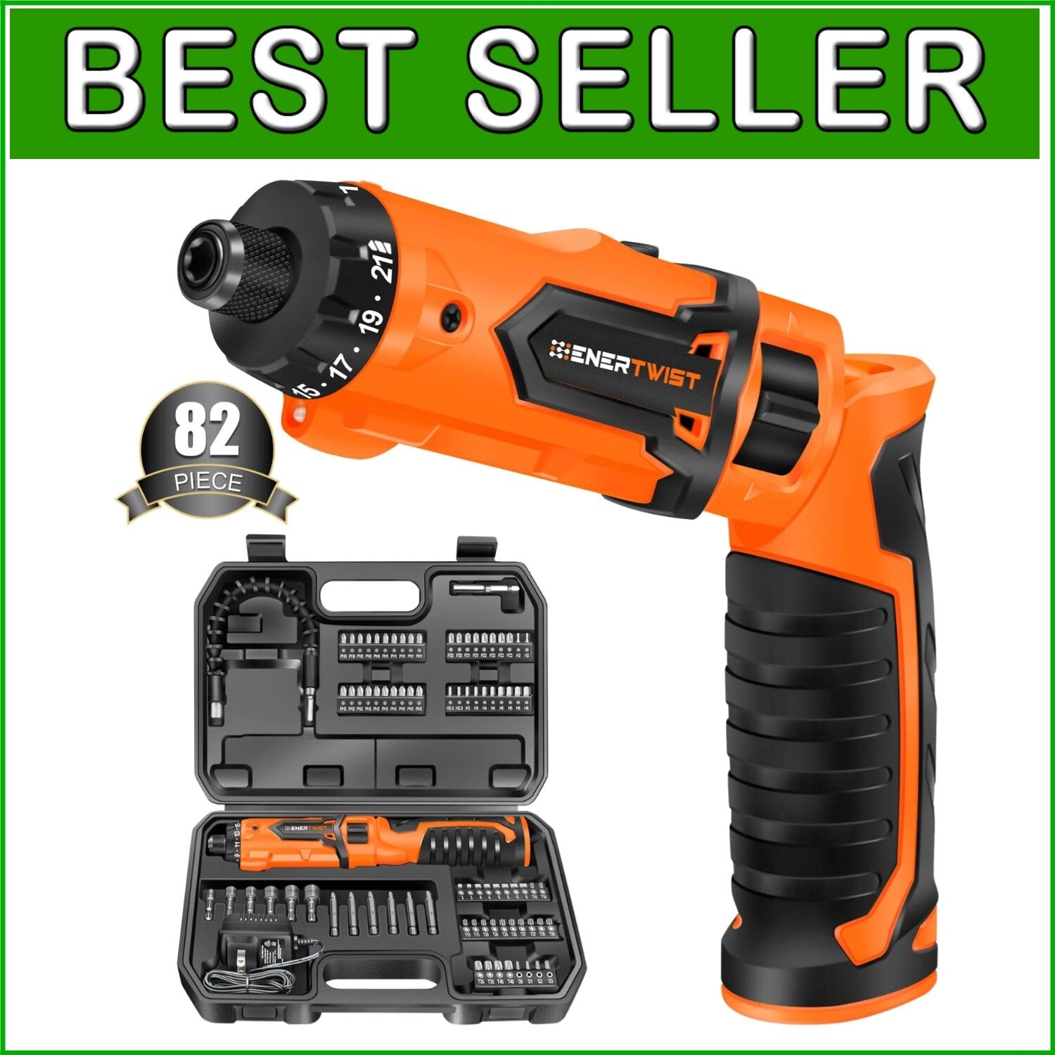 8V Cordless Screwdriver Set with 82 Accessories - Precision & Power Combined