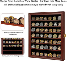 Load image into Gallery viewer, Large Mahogany Collectible Display Shadow Box - Lockable with Removable Shelves