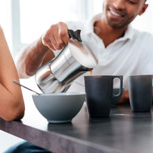 Load image into Gallery viewer, Classic Stainless Steel Moka Pot - 6oz Portable Espresso Maker with Metal Hinge