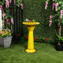 Load image into Gallery viewer, Weather-Resistant 17" Vintage Metal Bird Bath with Sturdy Stand - Outdoor Charm