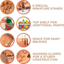 Load image into Gallery viewer, Elegant Wooden Paint Organizer for 87 Bottles &amp; 14 Brushes - Easy Assembly
