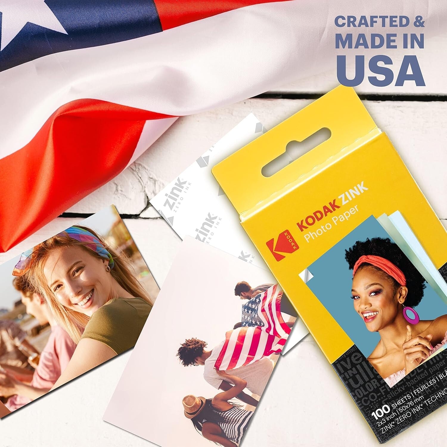 Durable 2x3 Premium Instant Photo Paper - 100 Sheets for Kodak Printers - Glossy