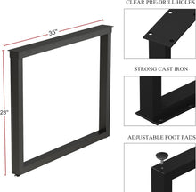 Load image into Gallery viewer, Versatile Heavy-Duty Metal Legs, 28-Inch - Perfect for Dining and Office Tables