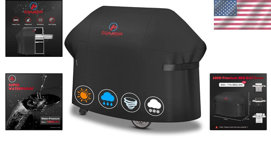600D Heavy-Duty Waterproof BBQ Grill Cover - 72 Inch for Outdoor Protection