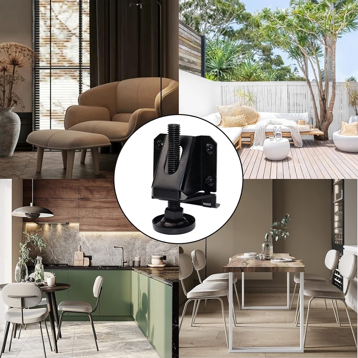 Alloy Steel 16 PCS Furniture Leveling Feet with Rubber Caps for Floor Protection