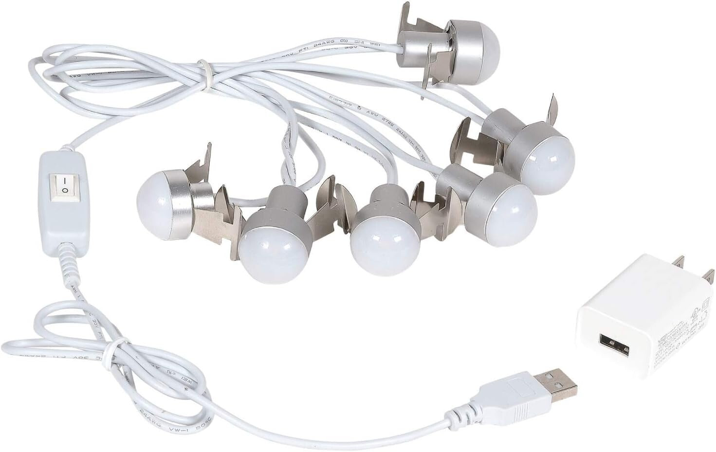 108 Inch USB LED 6 Light Accessory Set with Polished Finish for Decor Lovers
