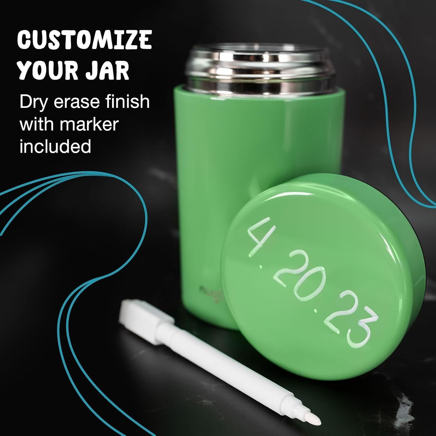 Elegant Vacuum-Sealed Storage Container with 300ml Glass Jar - Keeps Food Fresh