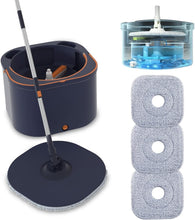Load image into Gallery viewer, 360-Degree Spin Mop System with Telescopic Handle for Easy Floor Cleaning