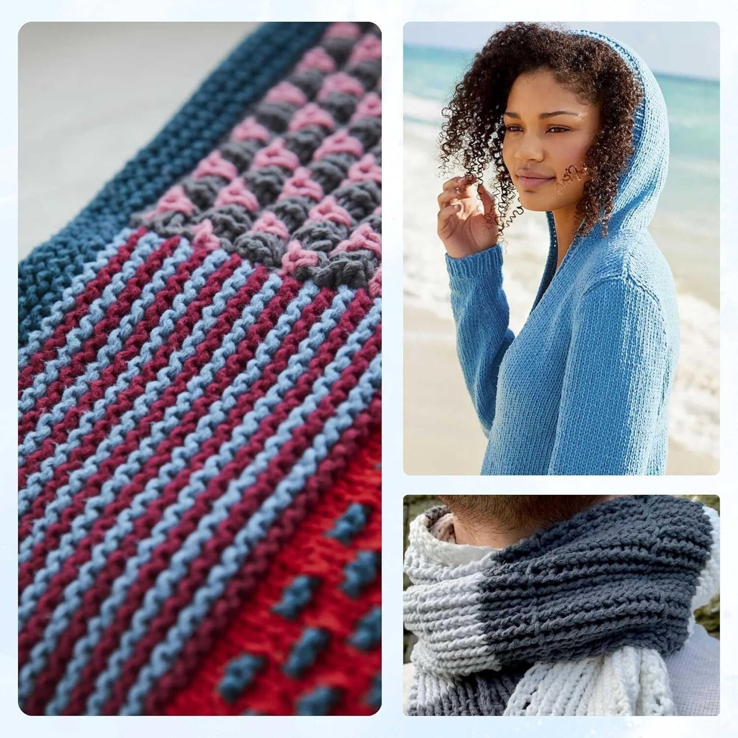 Premium 6-Skein Pink Yarn Bundle - Machine Washable & Easy Carry Project Bag