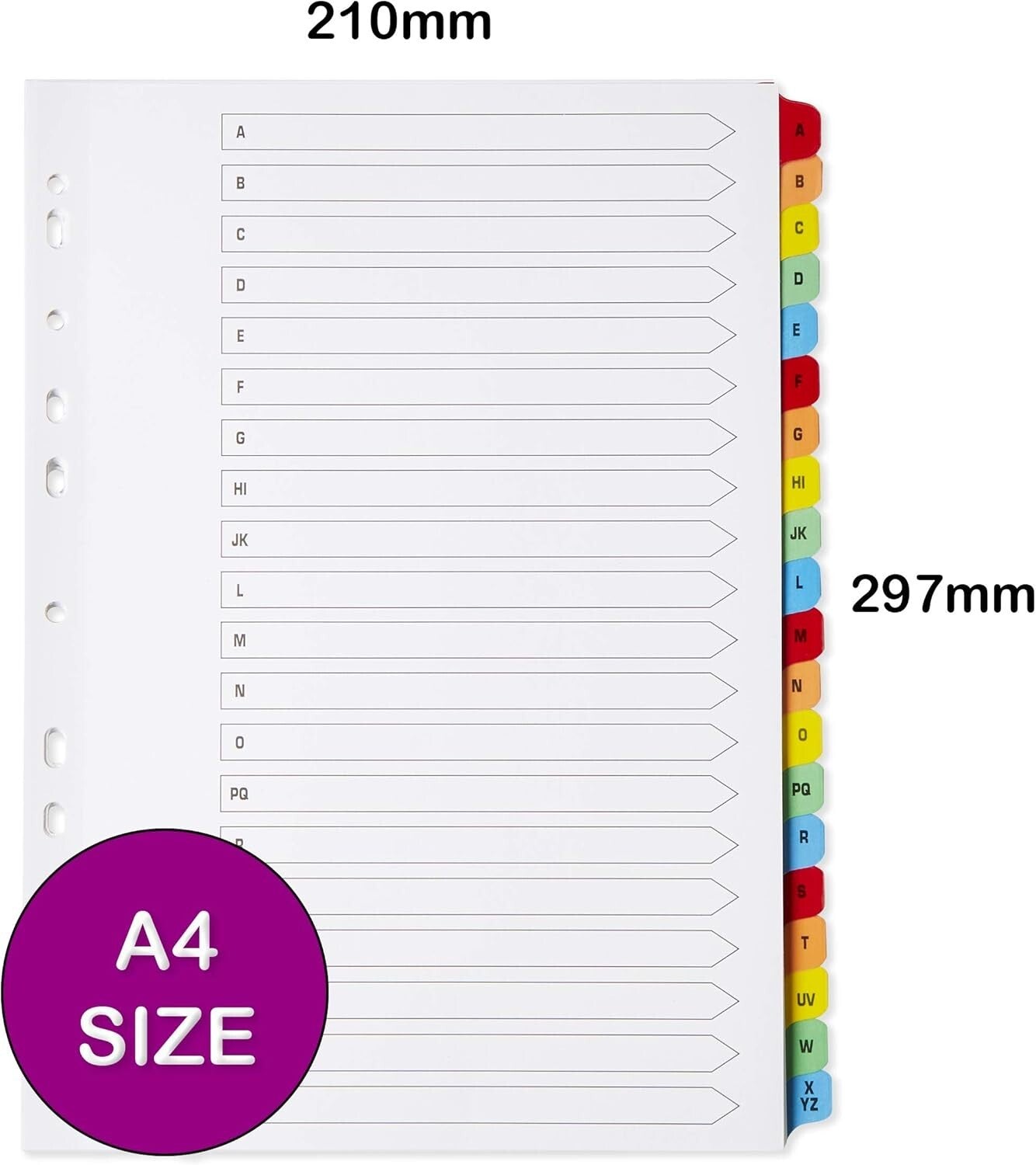 10-Pack A4 Alphabetical File Dividers A-Z for Efficient Binder Organization