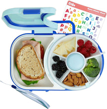 Load image into Gallery viewer, Durable Macaron Blue Lunchbox with Snack Spinner - Perfect for School Days