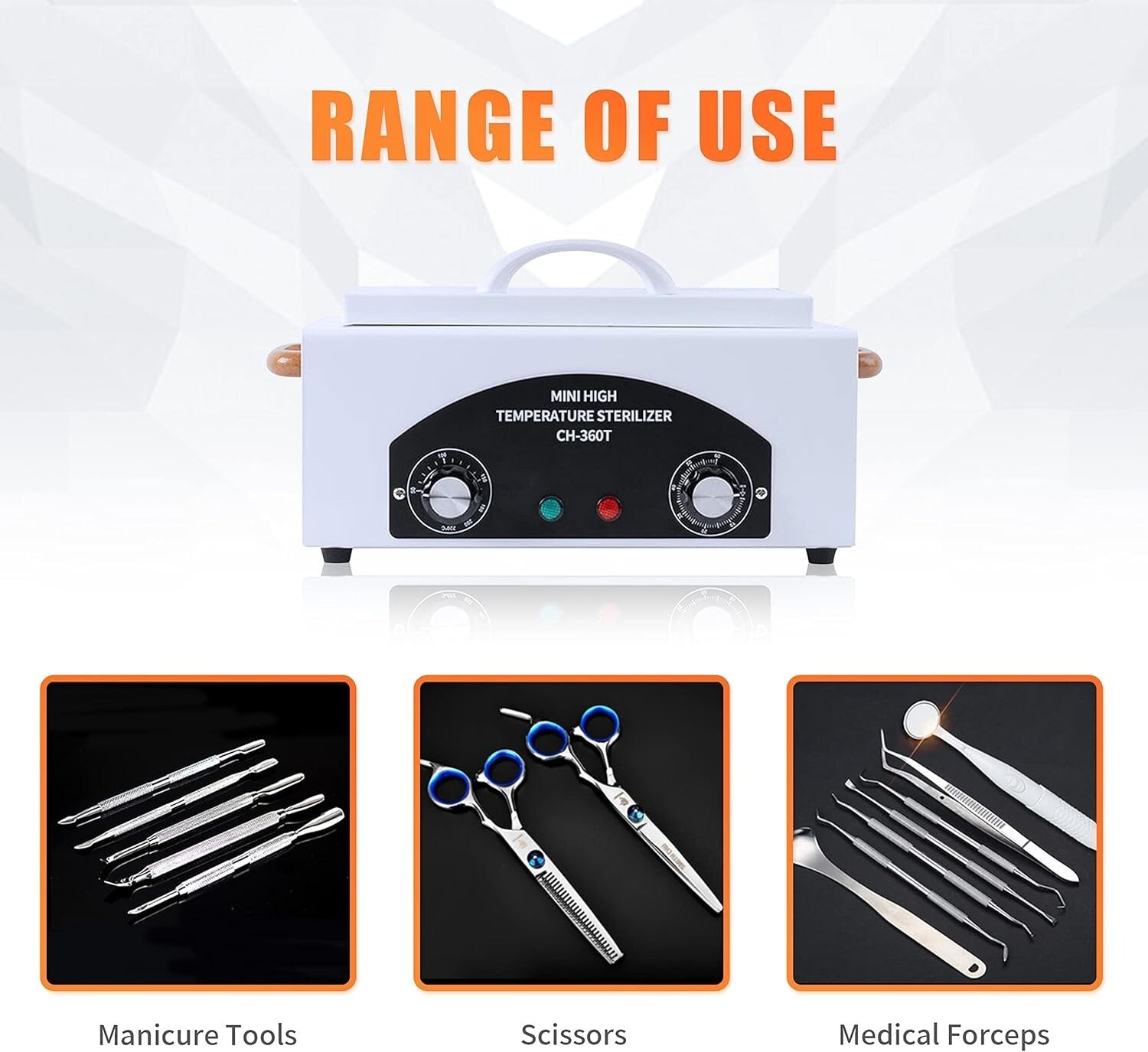 Efficient Nail and Dental Tool Sterilizer with Adjustable Temperature Control