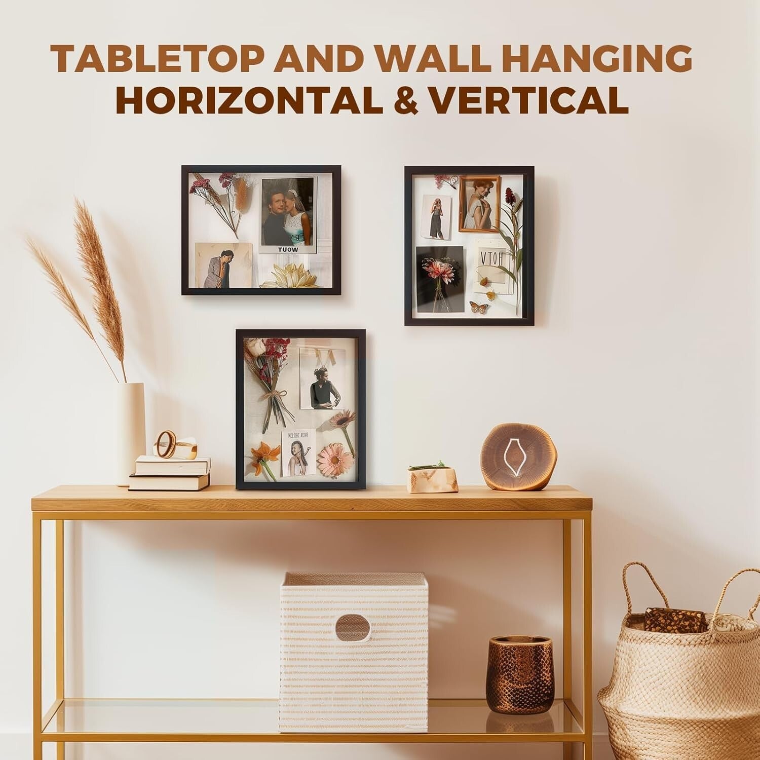 Elegant 16x20 Shadow Box Frame in Black with Shatterproof Plexiglass Cover