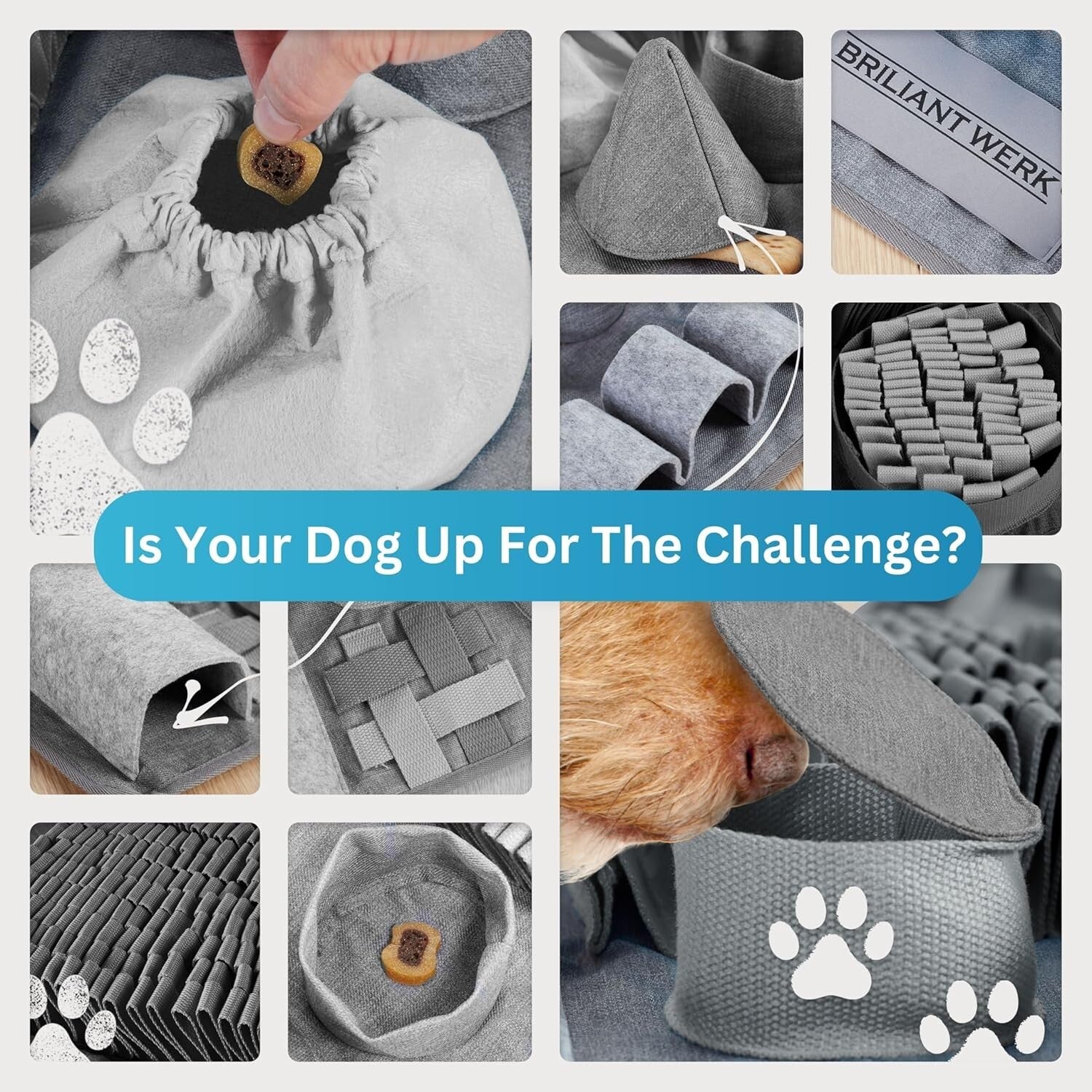 Snuffle Mat for Dogs - Machine Washable with 3 Adjustable Difficulty Levels