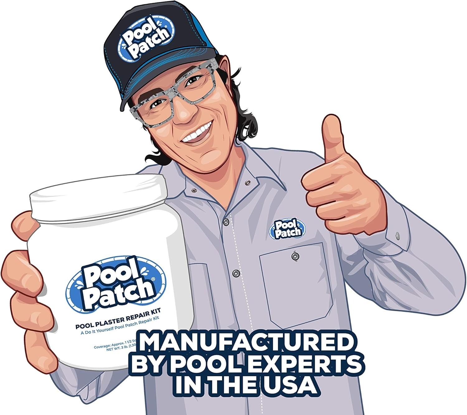 Fast-Curing Pool Plaster Repair Kit - 3 lbs of Premium White Cement Solution