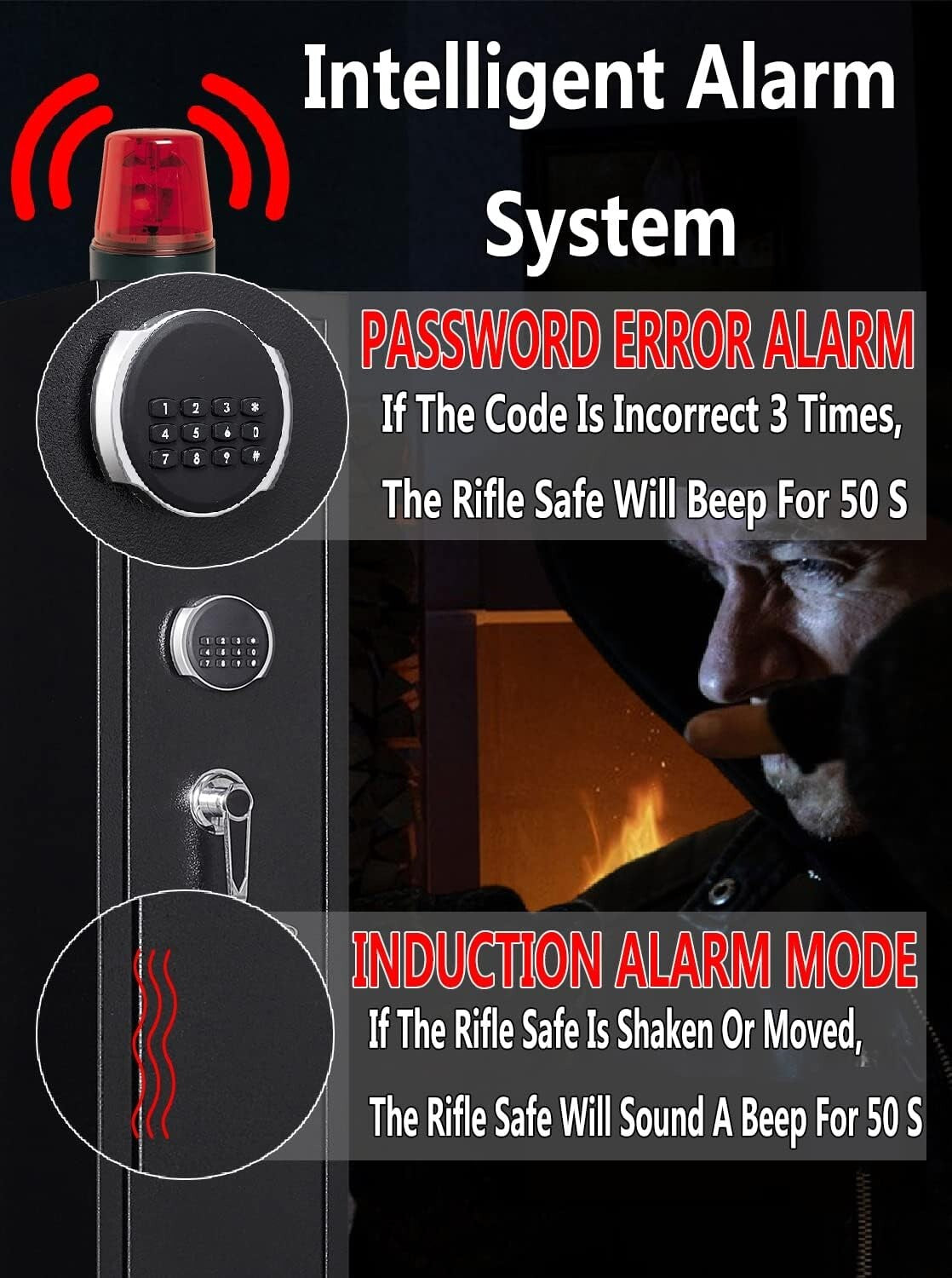 2-Gun Electronic Safety Cabinet for Rifles & Pistols - Quick Access Security
