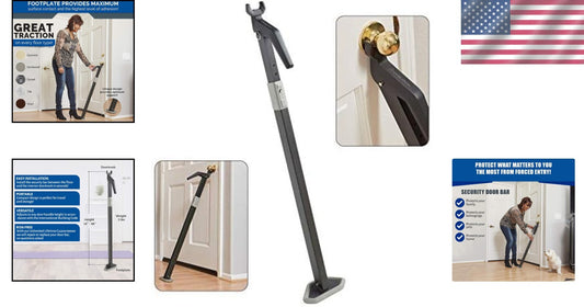 Multi-Surface Adjustable Door Security Bar - Protect Your Home Against Intruders