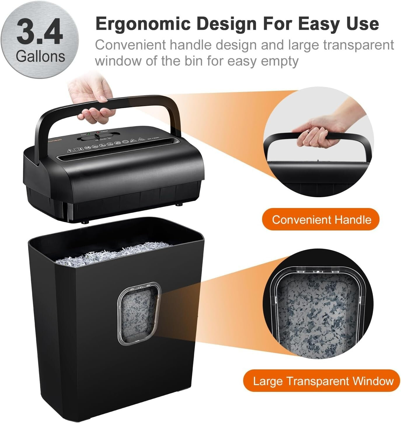 Portable Micro-Cut High-Security Paper Shredder - Easy to Use with Auto Features