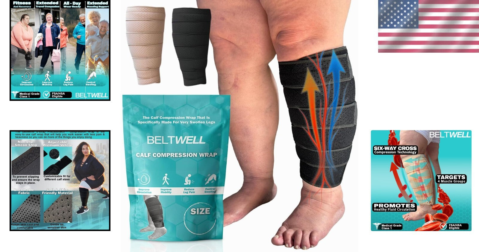 Comfortable and Durable Calf Compression Wrap for Daily Use & Fast Recovery