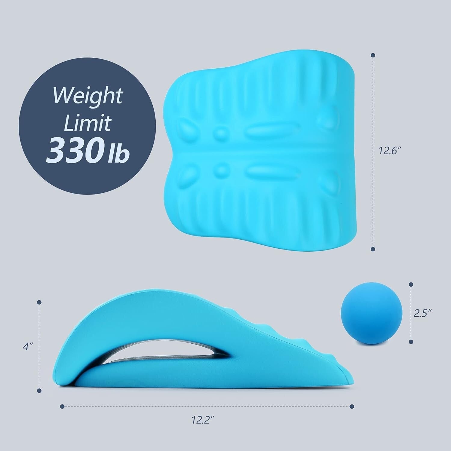 C-Shaped Back Stretching Cushion with Massage for Sciatica and Stenosis Relief