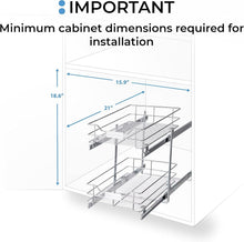 Load image into Gallery viewer, Space-Saving Heavy Duty Steel Kitchen Organizer - 14" W x 20" D Two-Tier Design