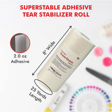 Load image into Gallery viewer, Self-Adhesive Tear Away Stabilizer Roll - 8-Inch x 25-Yard, No Residue Finish