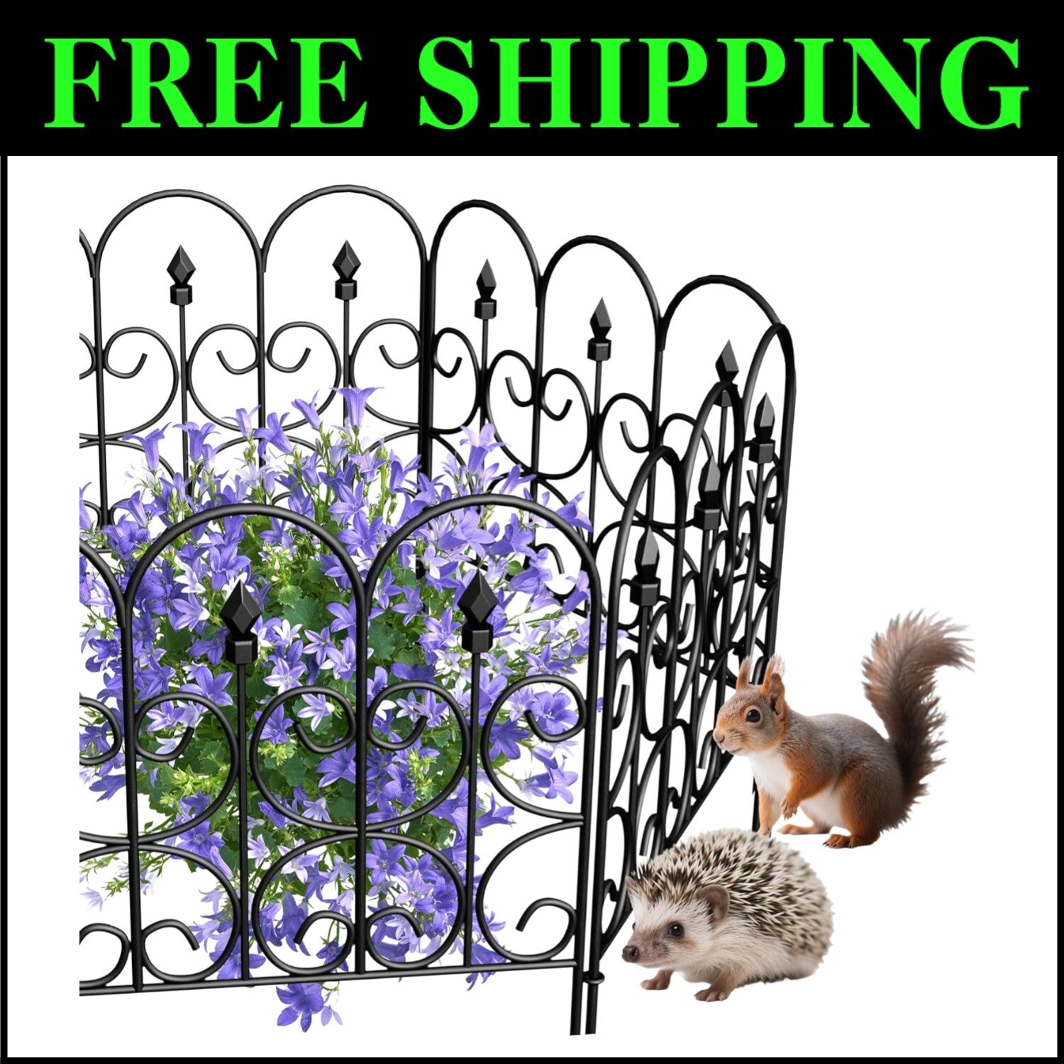 Stylish 10ft Decorative Garden Fence - 5 Rustproof Panels, Easy Storage Design